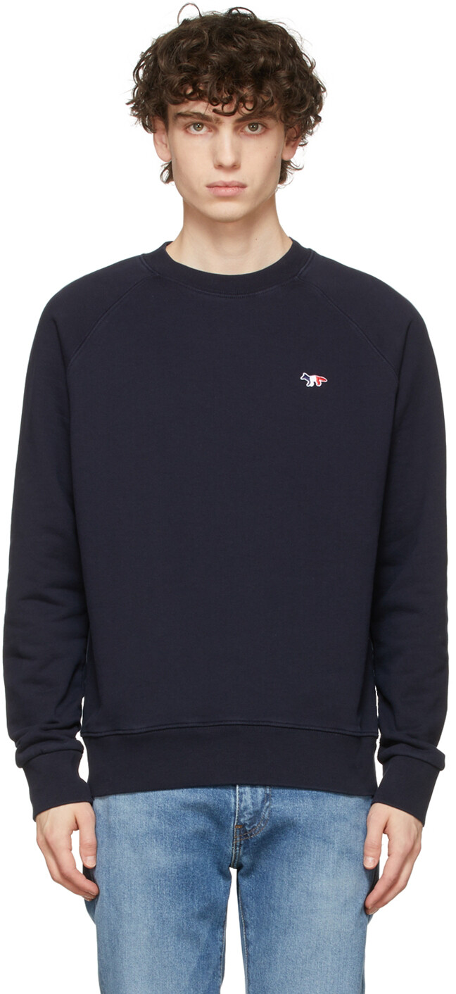 

Темно-синий свитер с нашивкой Tricolor Fox Maison Kitsuné