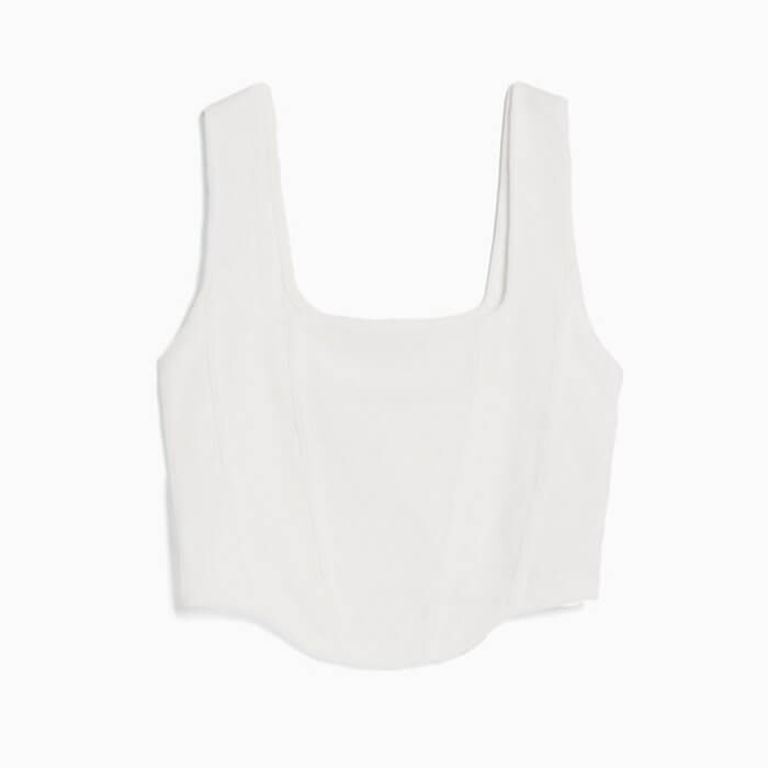 

Топ-корсет Bershka Cropped Pointelle, белый