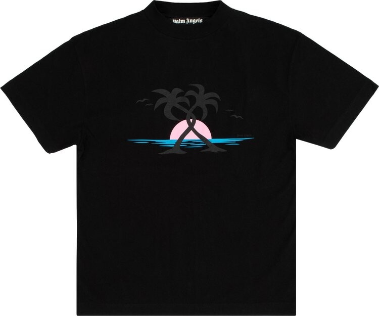 

Футболка Palm Angels Hugging Palms Classic Tee 'Black/White', черный