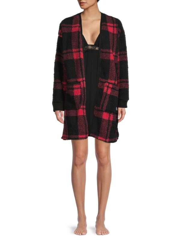 

Халат DKNY из искусственной овчины, красный