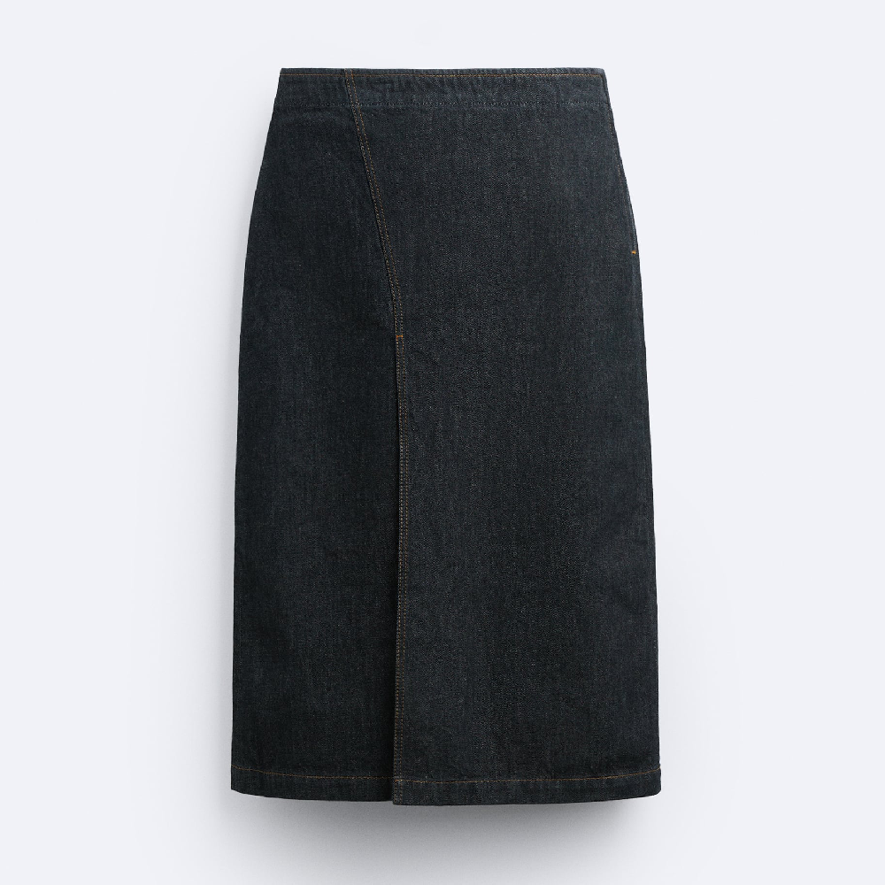 Юбка Zara X Studio Nicholson Asymmetric Denim, черный юбка шорты zara asymmetric серый