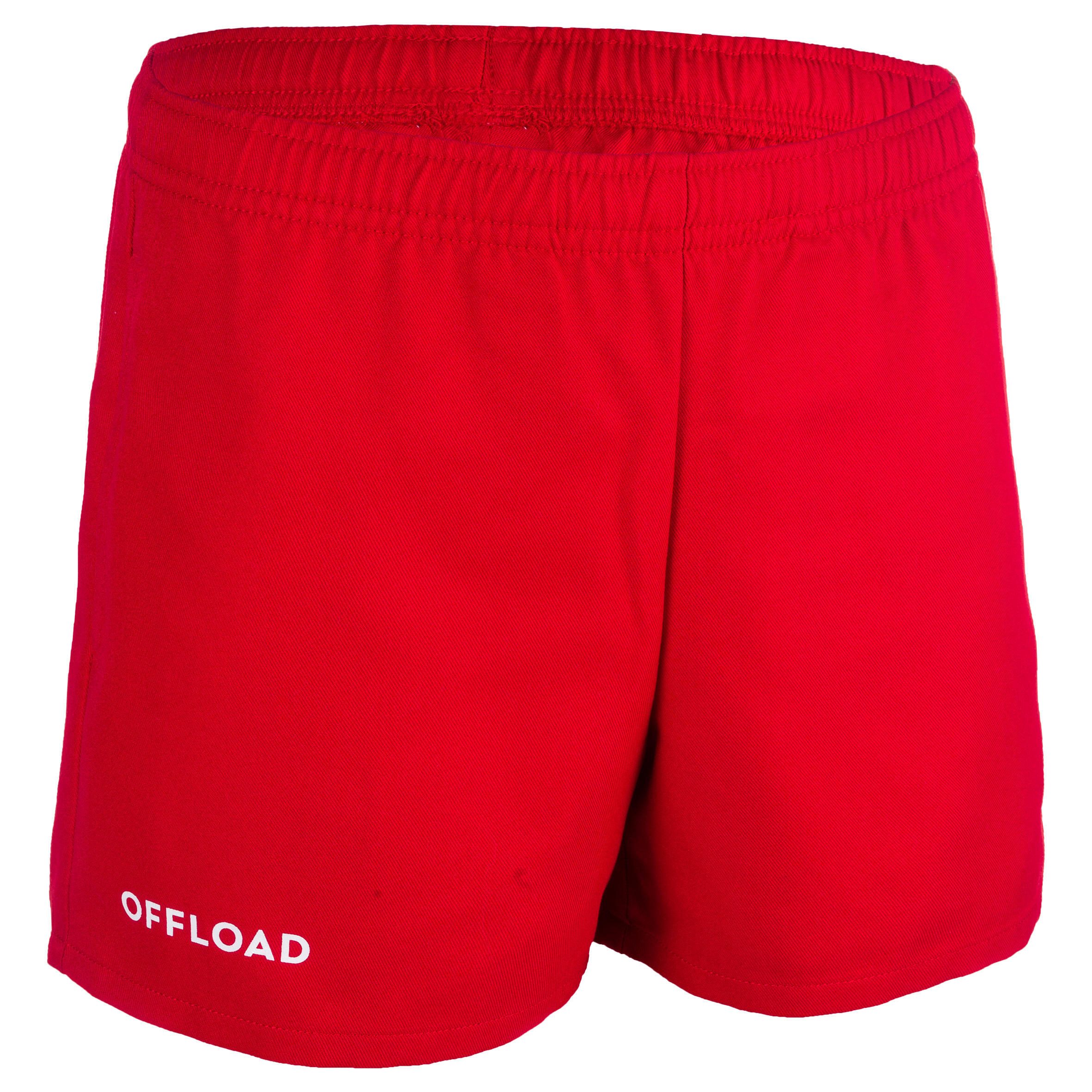 Шорты регби R100 с карманами детские красные OFFLOAD, огненно-красный
