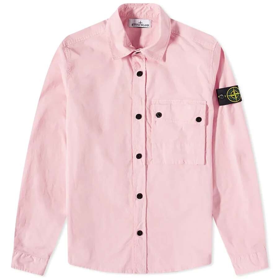 

Рубашка Stone Island Supima Cotton Twill Stretch-TC Button Overshirt, розовый