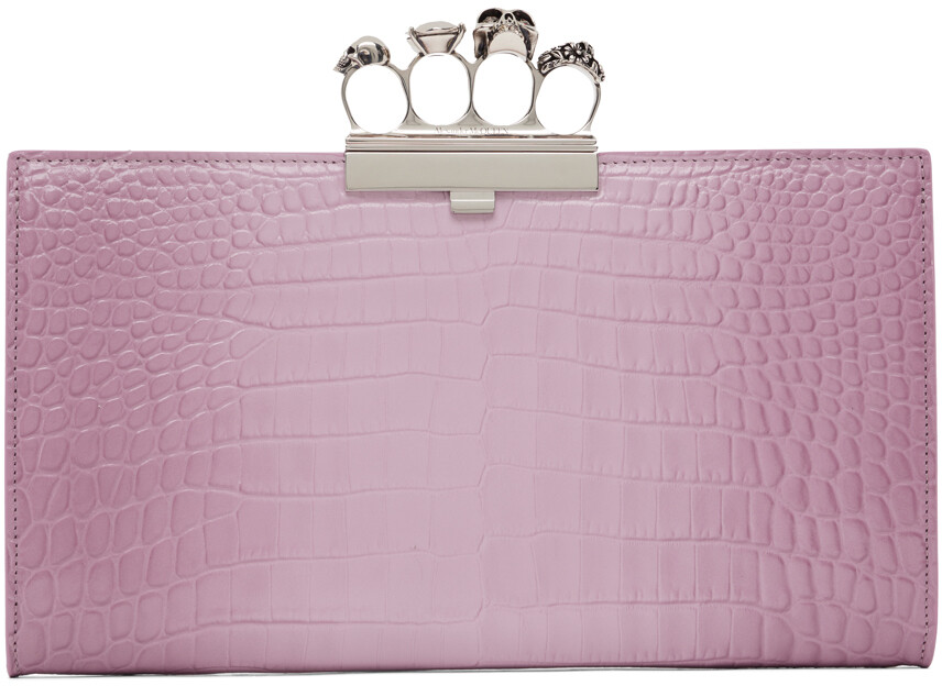 

Розовый клатч с драгоценными камнями Alexander McQueen