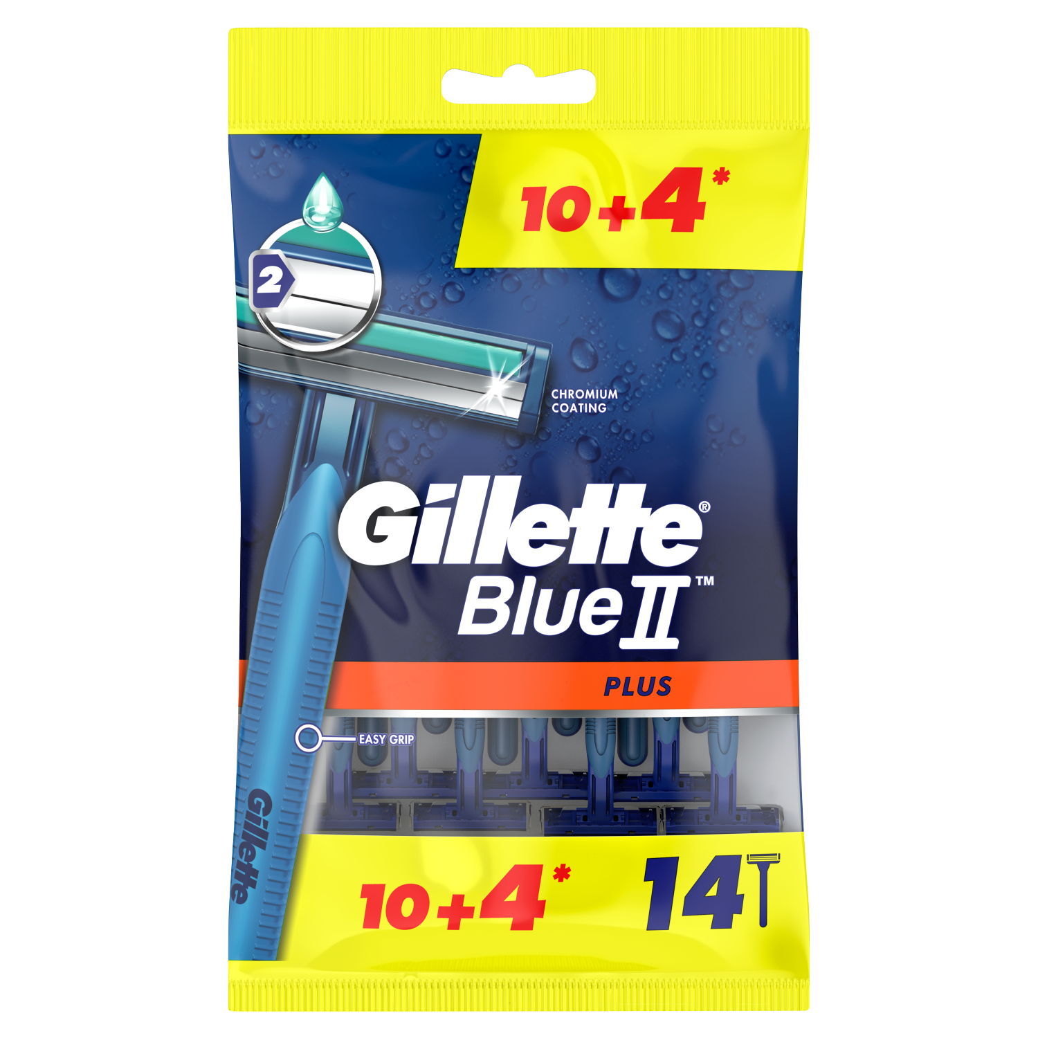 цена Gillette Blue II Plus мужские бритвы, 10+4 шт/уп.