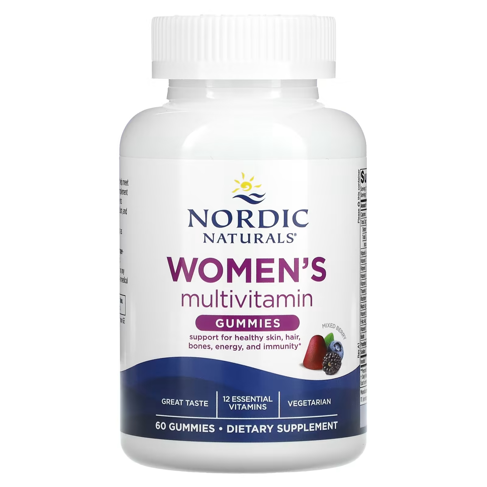 maryruth organics мультивитаминные жевательные мармеладки для женщин с клубникой 60 жевательных таблеток Nordic Naturals Мультивитаминные жевательные мармеладки для женщин ягодное ассорти, 60 жевательных таблеток