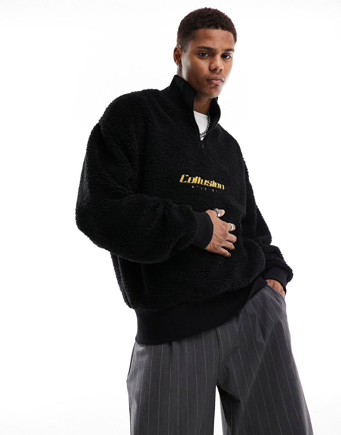 

Толстовка Collusion Half Zip Borg, черный