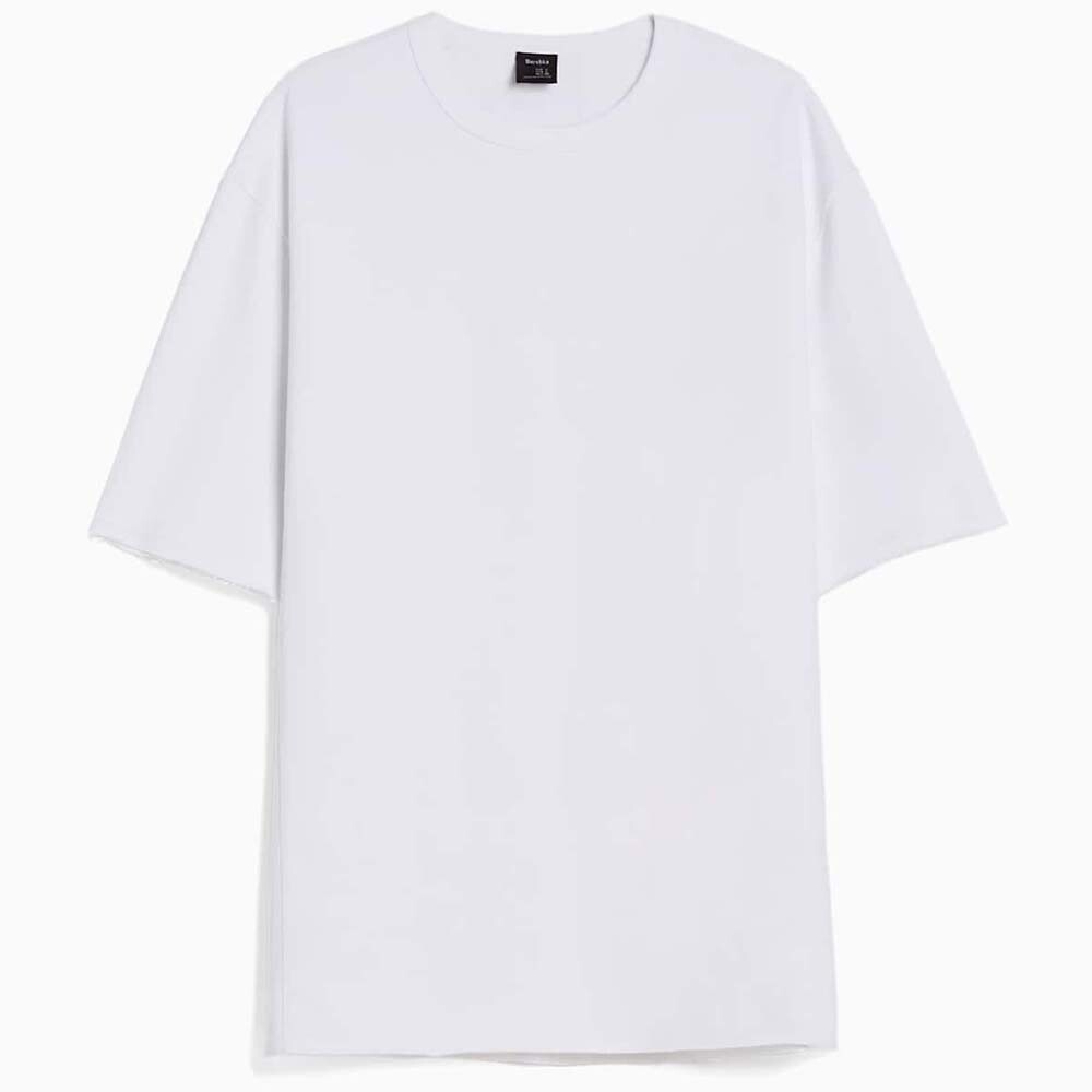 

Футболка Bershka Short Sleeve Faded, белый