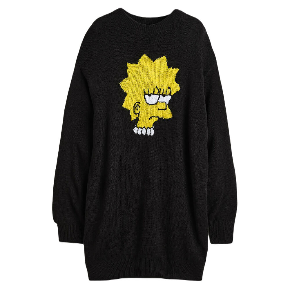 

Платье-свитер H&M x The Simpsons Oversized Jacquard-knit, черный/желтый
