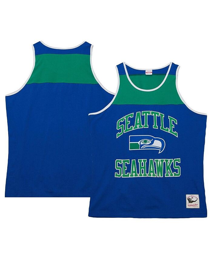 

Мужская королевская зеленая майка Seattle Seahawks Heritage с цветными блоками Mitchell & Ness, синий