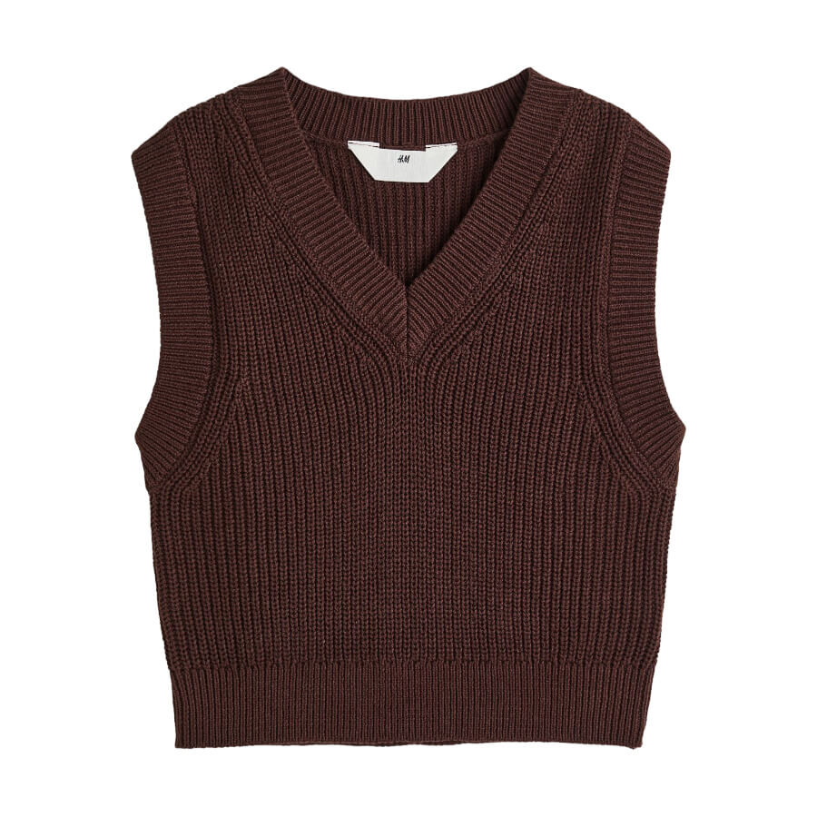 

Жилет H&M Rib-knit, темно-коричневый