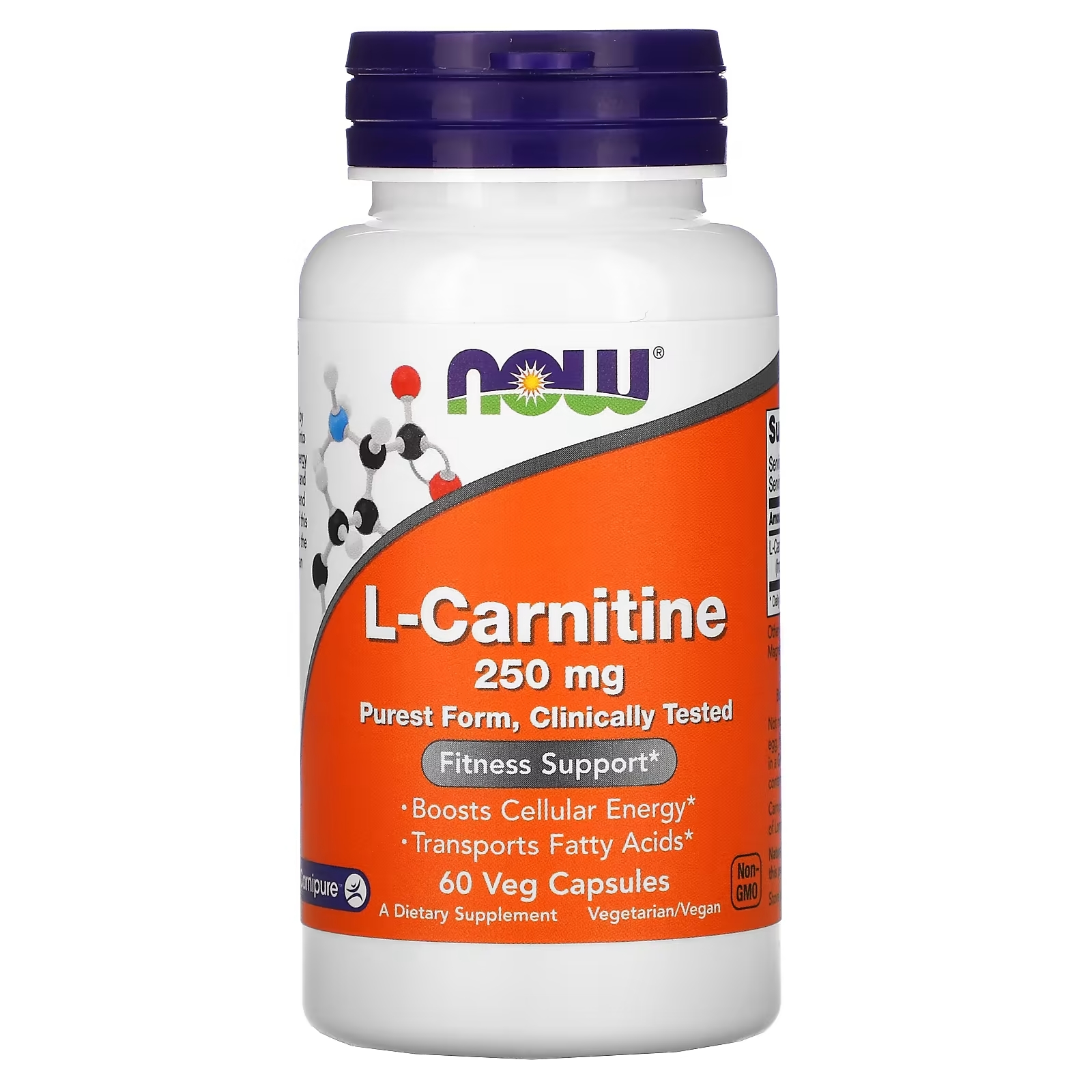 L-карнитин NOW Foods, 60 растительных капсул ежовик гребенчатый now foods 60 растительных капсул