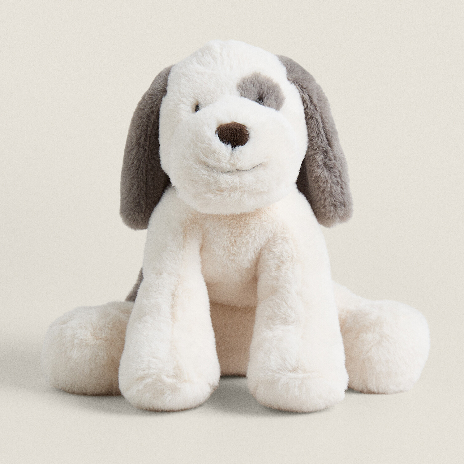 Детская мягкая игрушка собака Zara Home, белый/серый тутси мягкая качалка собака ротвейлер