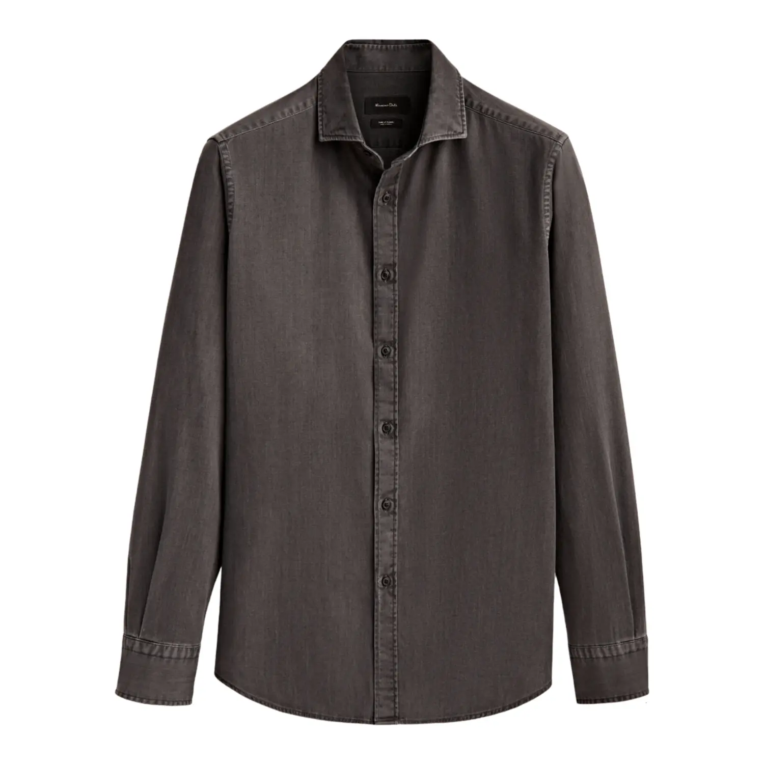 

Рубашка Massimo Dutti Slim Fit Denim Cotton, темно-серый