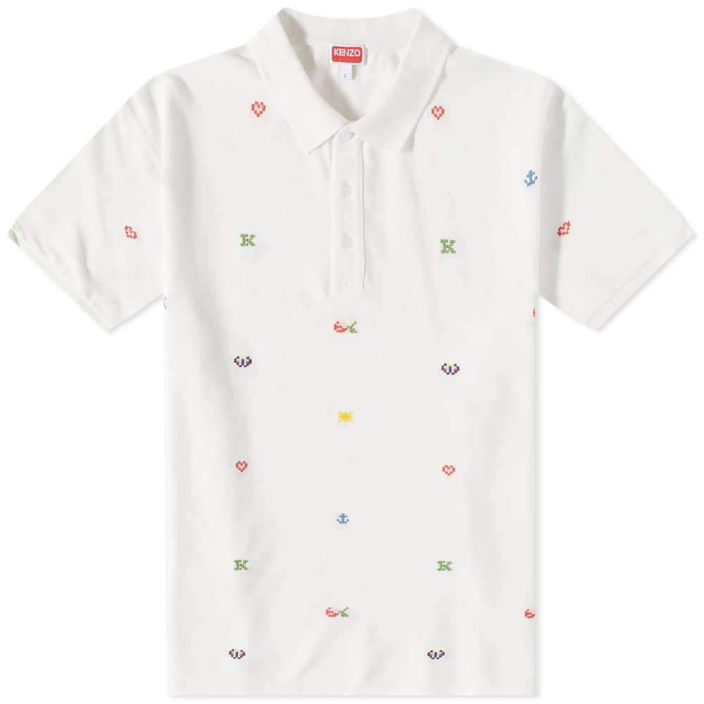 

Футболка Kenzo PARIS Pixel Slim Polo, Белый