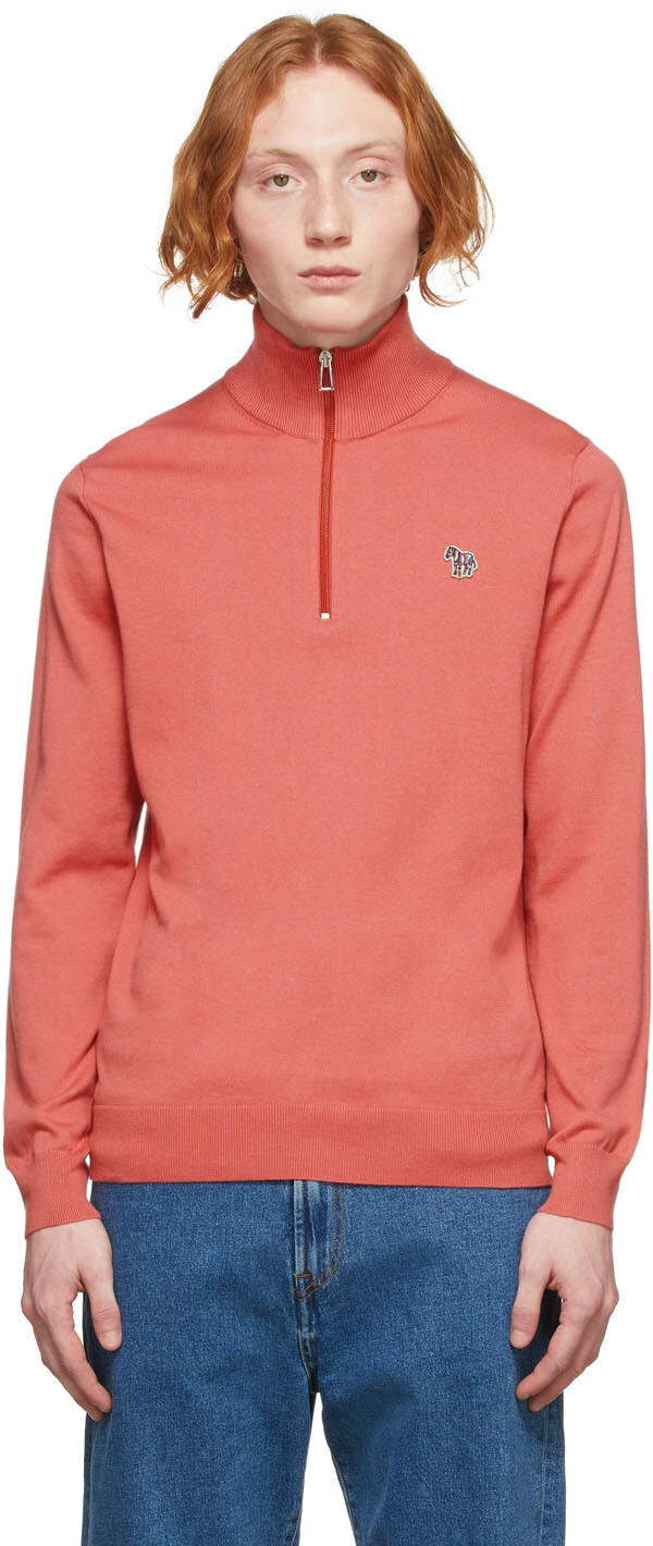 

Розовый свитер с молнией до половины под зебру PS by Paul Smith