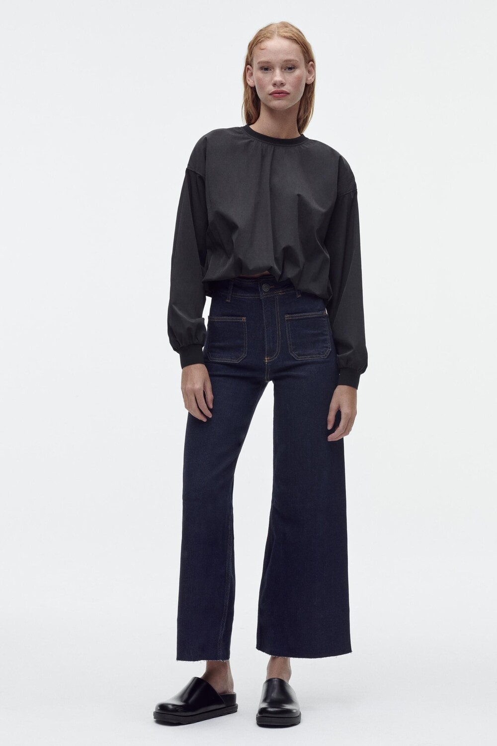 

Морские джинсы zw с накладочными карманами ZARA, синий