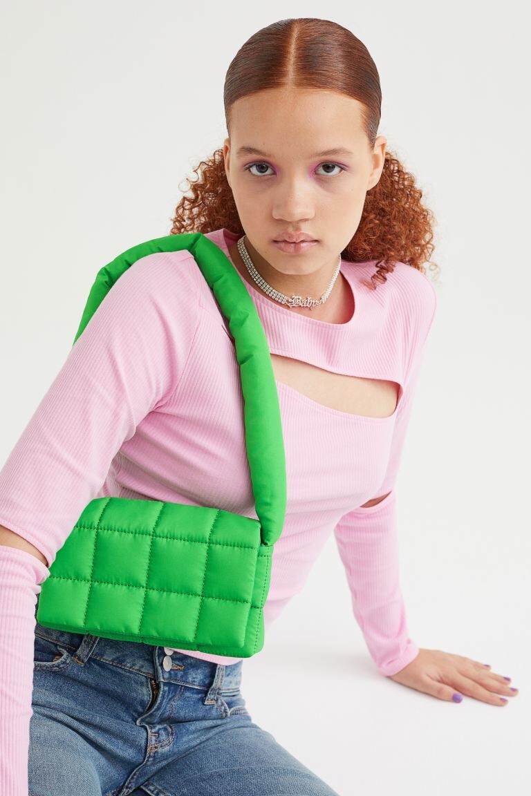 

Стеганая сумка через плечо H&M, зеленый