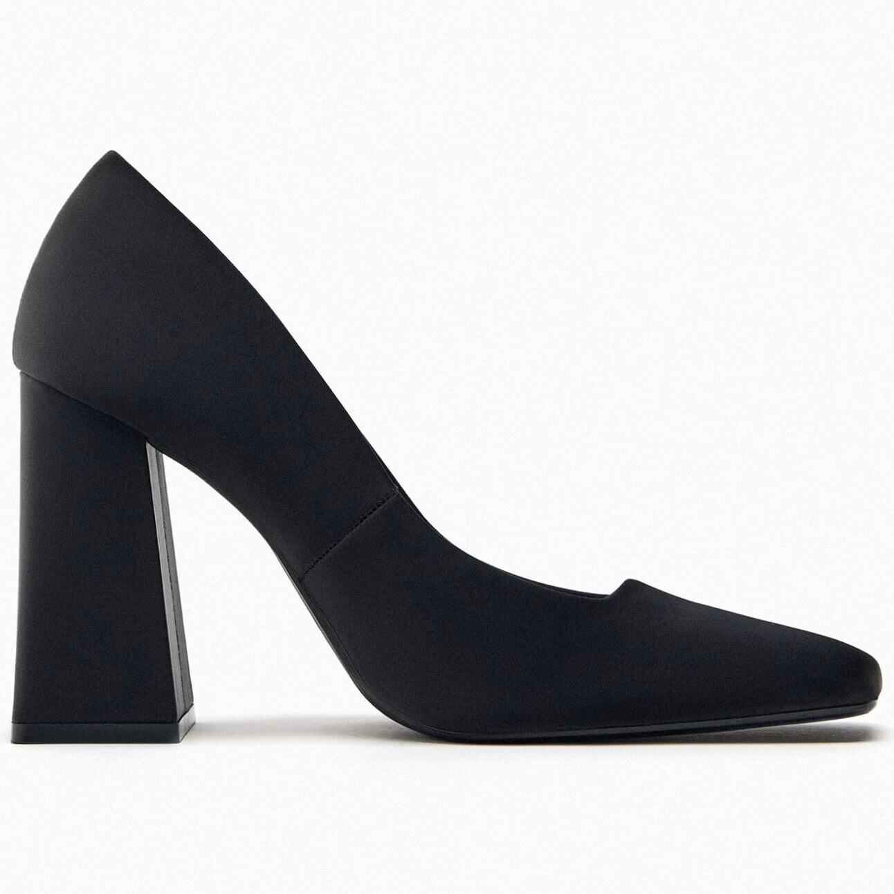 

Туфли Zara Block Heel With Square Toe, черный