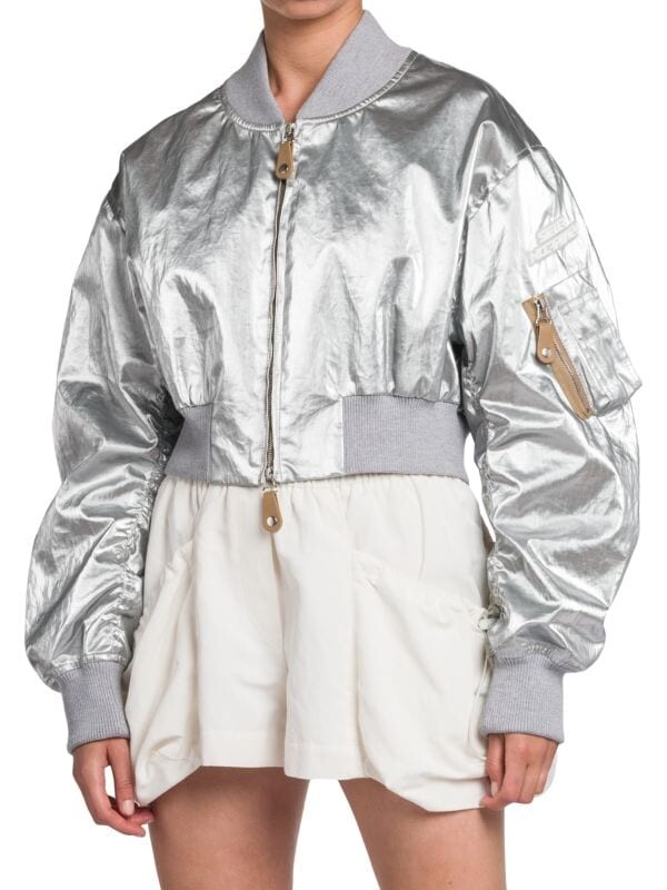 

Укороченная куртка giubbotto Stella McCartney Silver
