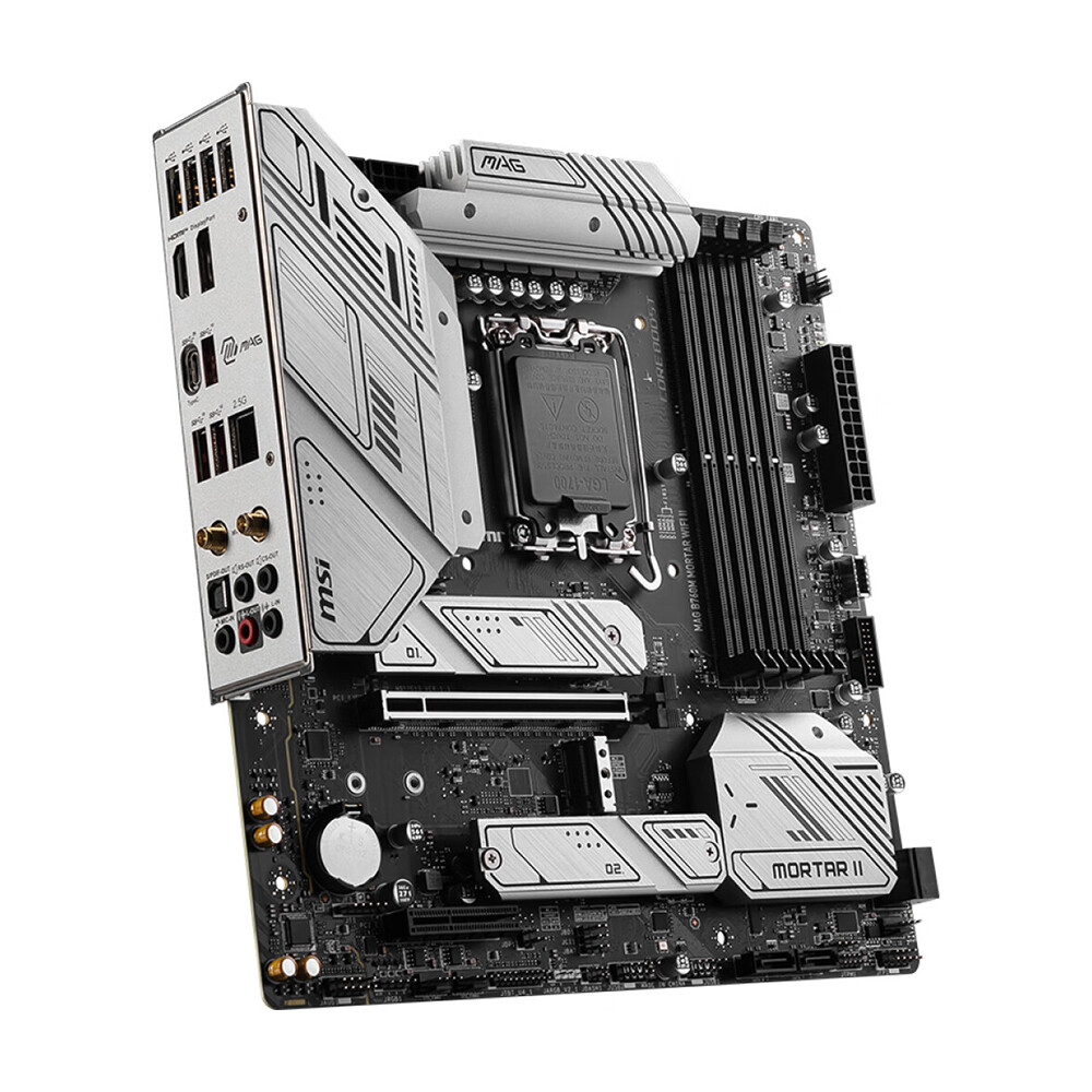

Материнская плата MSI MAG B760M MORTAR WIFI II, DDR5, черный/серебристо-белый