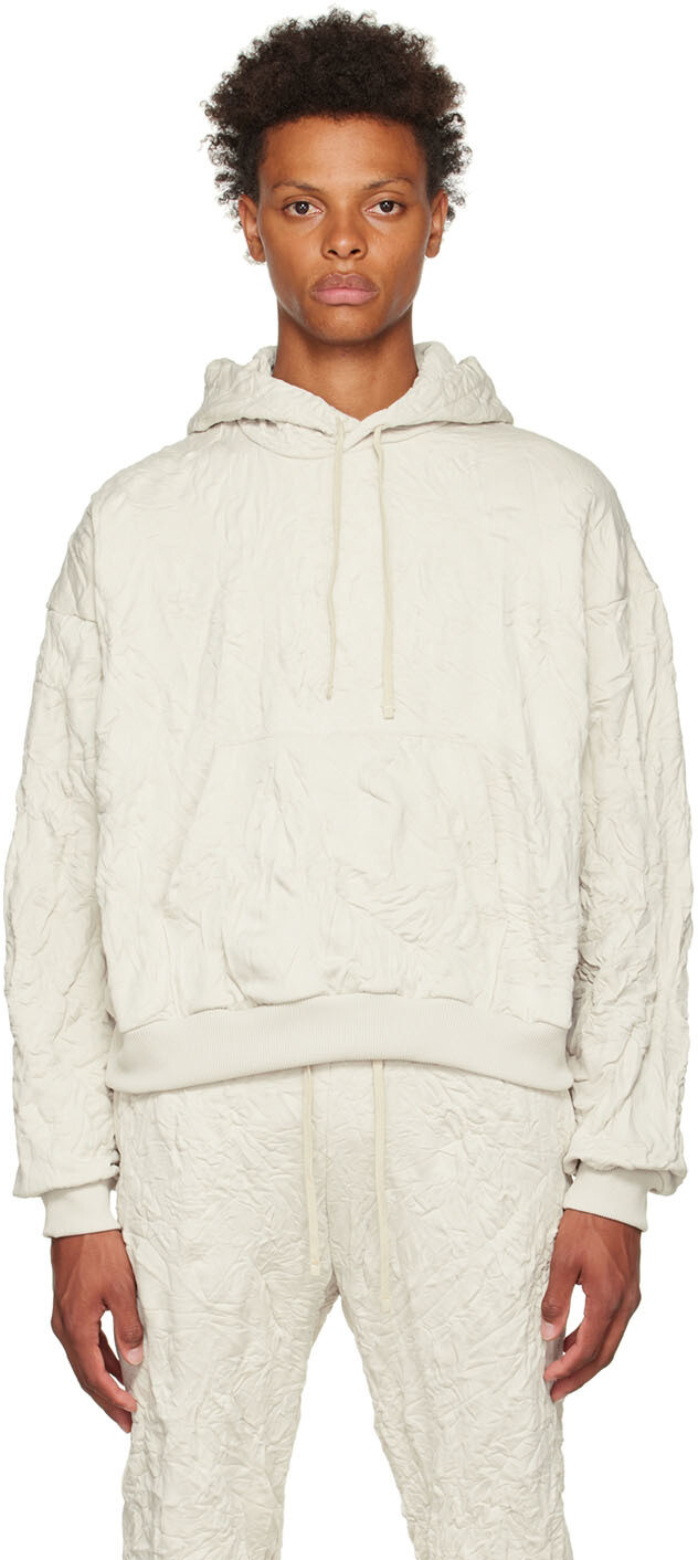 

Худи Off-White из жатой ткани John Elliott, Белый, Худи Off-White из жатой ткани John Elliott