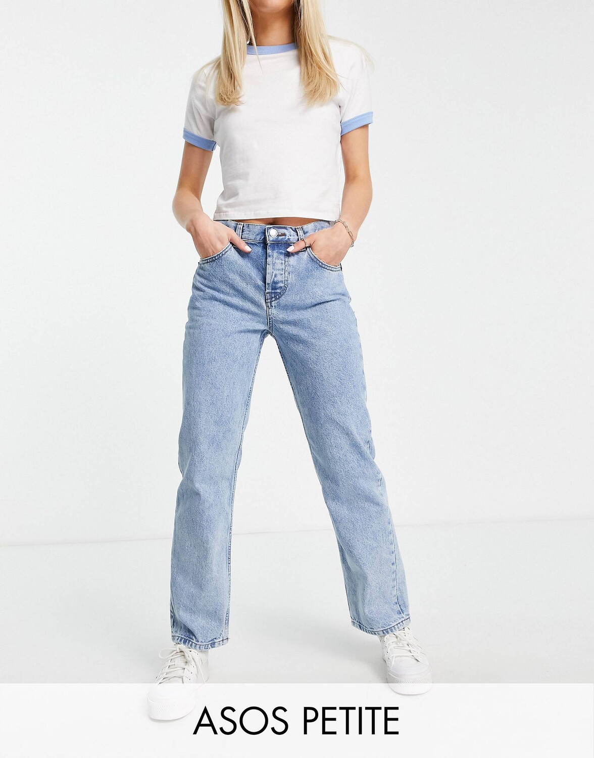 

Винтажные светлые прямые джинсы ASOS DESIGN 90s Petite