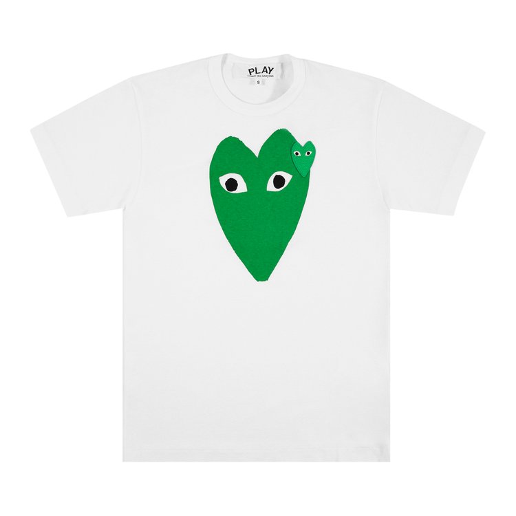 

Футболка Comme des Gar ons Short-Sleeve Play T-Shirt With Large Green Heart 'White/Green', белый