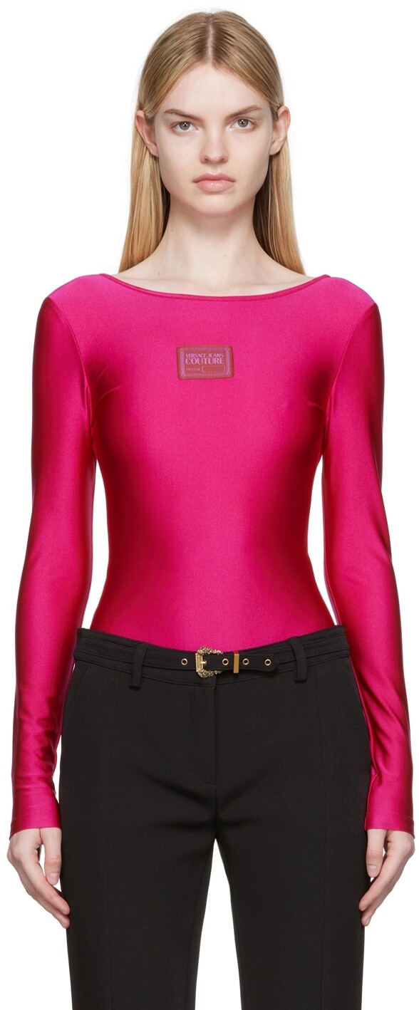 

Розовое блестящее боди Versace Jeans Couture