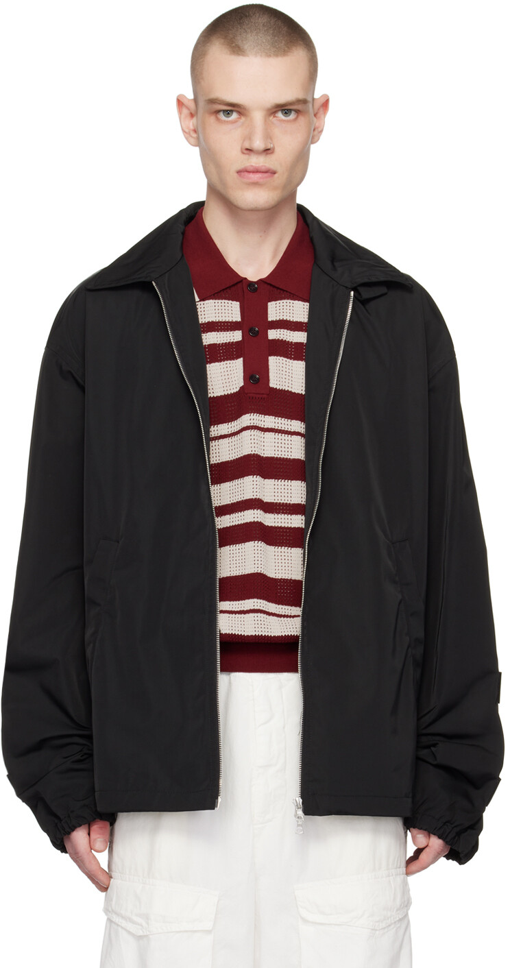 

Черная куртка на липучках Dries Van Noten, Черный