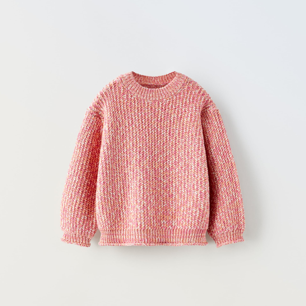 Свитер Zara Knit Blend, розовый свитер wool blend zara синий