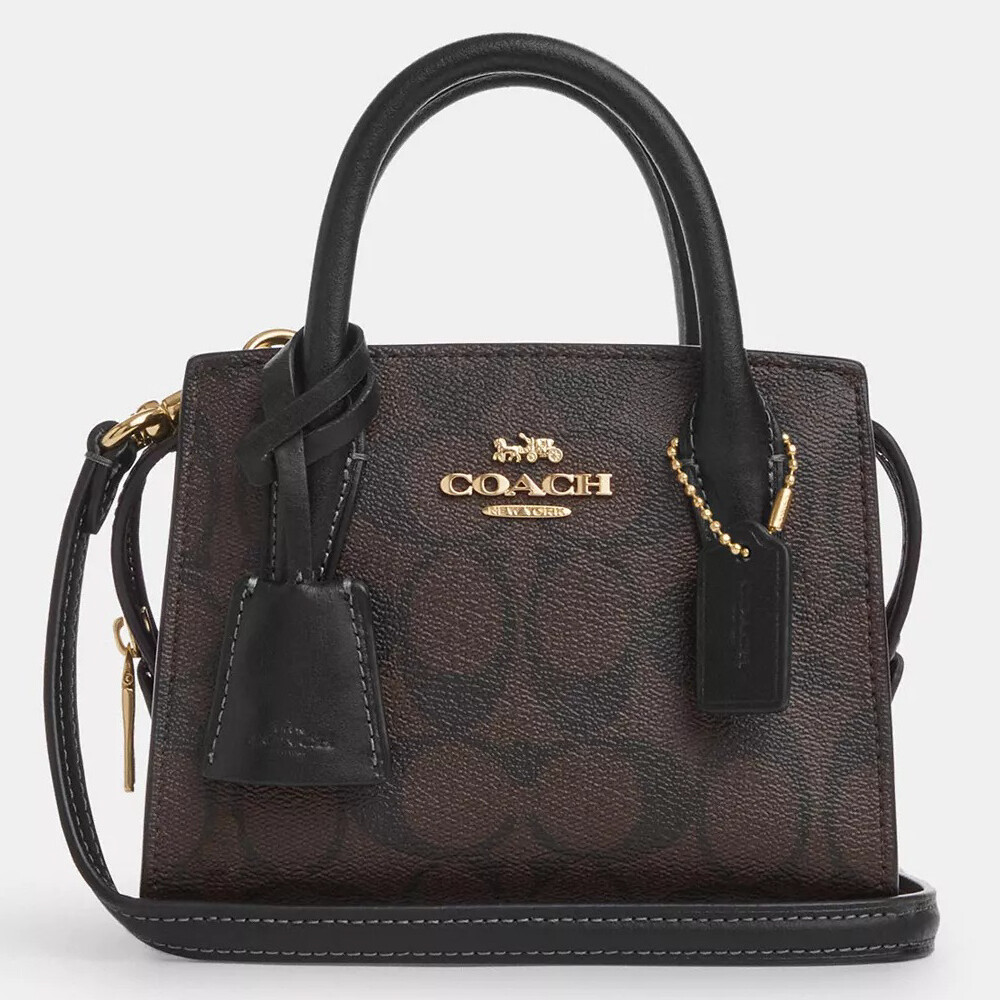 

Сумка Coach Outlet Andrea Mini Carryall In Signature Canvas, темно-коричневый