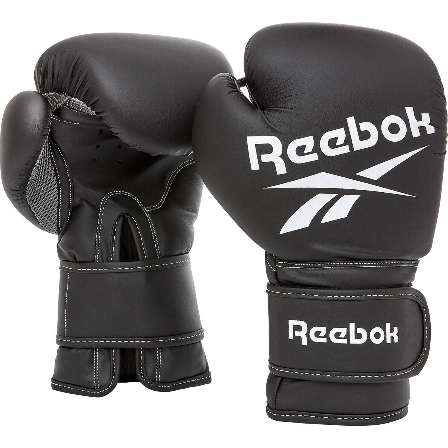 

Боксерские перчатки Reebok 12 унций, черные, черно-белый