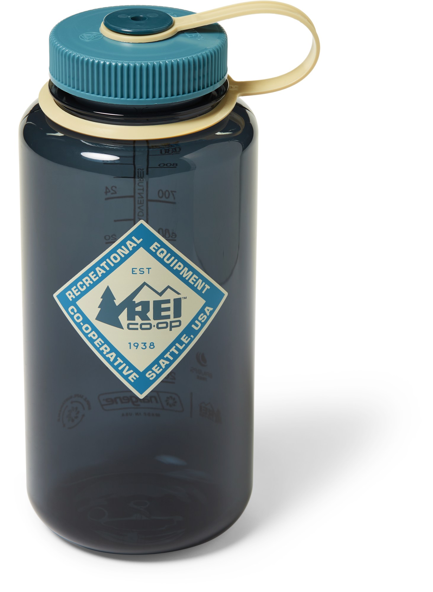 Бутылка для воды Nalgene Sustain Graphic с широким горлышком - 32 эт. унция REI Co-op, синий