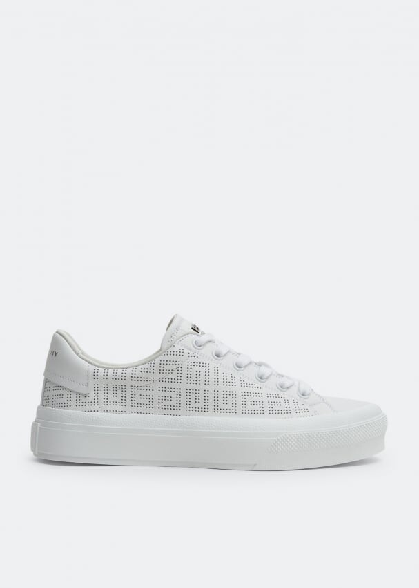 

Кроссовки GIVENCHY Perforated leather sneakers, белый