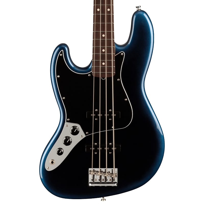 Fender American Professional II Jazz Bass Левая палисандровая накладка на гриф Dark Night с футляром - фото