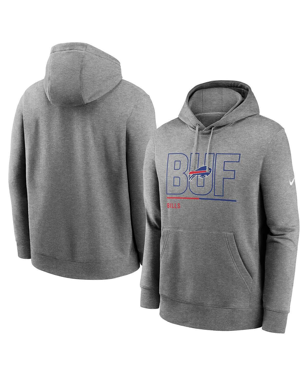 

Мужская флисовая толстовка с капюшоном из меланжевого серого цвета buffalo bills city code club Nike, мульти