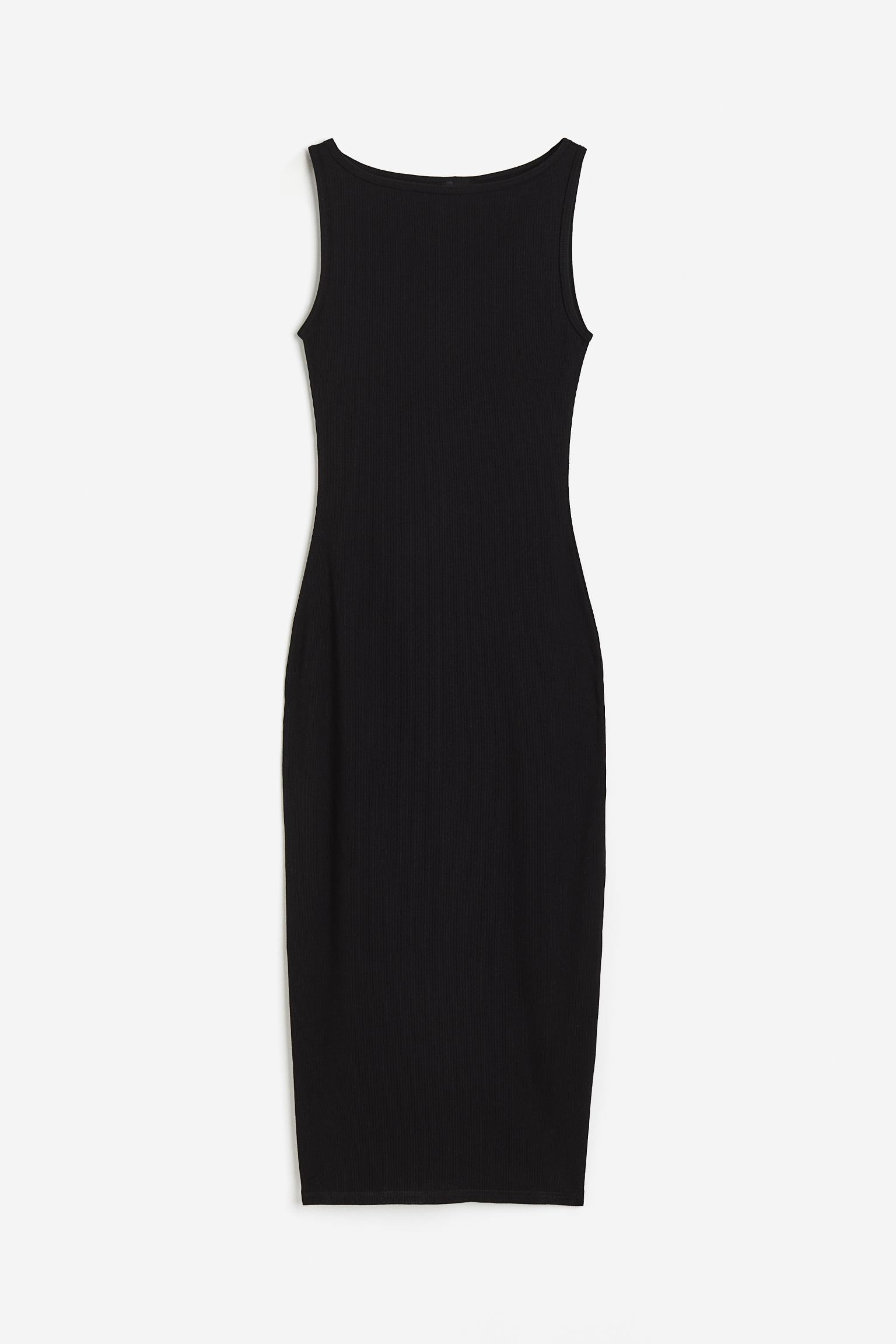 Платье H&M Ribbed Bodycon, черный