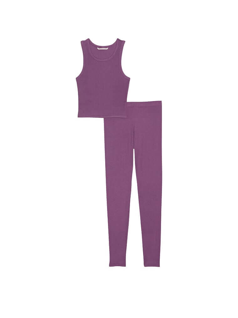 

Топ и леггинсы Victoria's Secret Ribbed, фиолетовый
