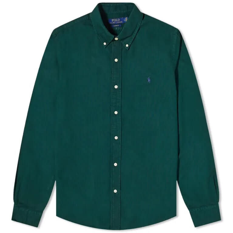 

Рубашка Polo Ralph Lauren Garment Dyed Button Down, зеленый