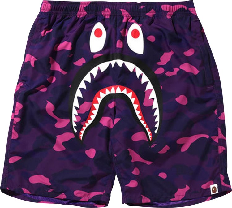 Шорты BAPE Color Camo Shark Beach Shorts 'Purple', фиолетовый