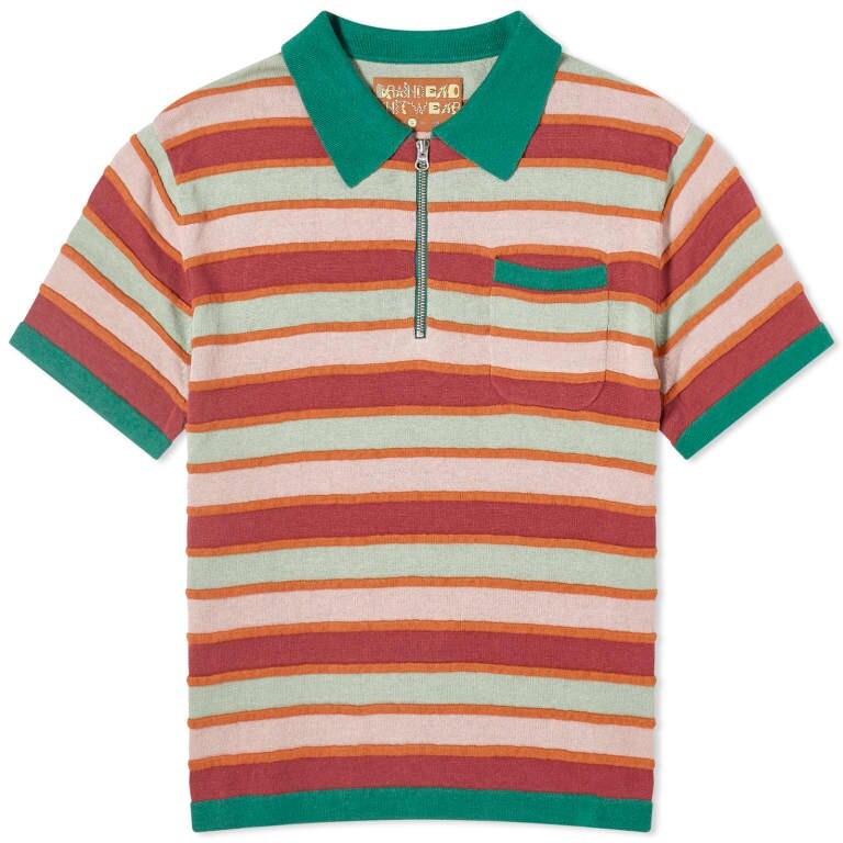 

Футболка-поло Brain Dead Lifted Stripe Half Zip, мульитиколор