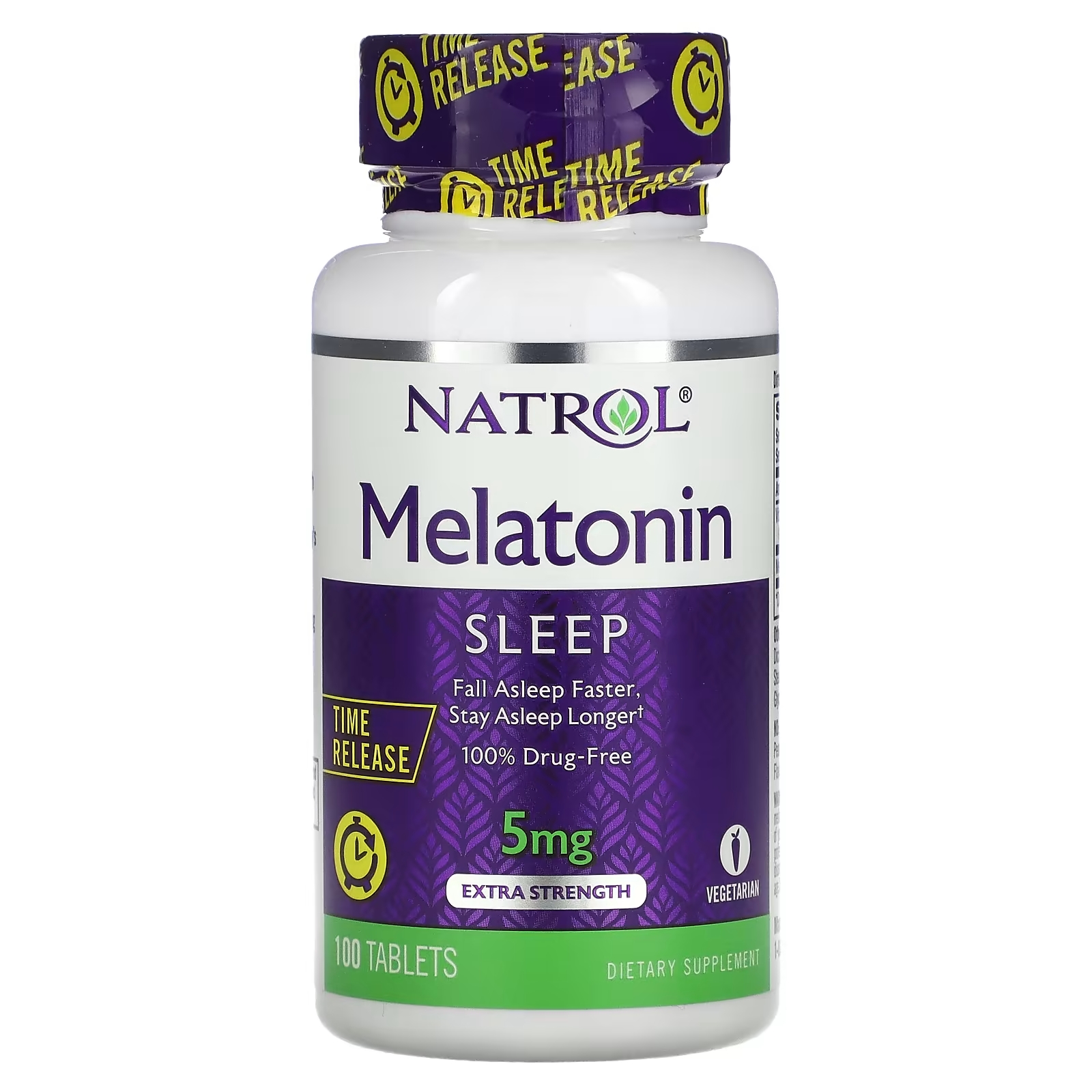 Мелатонин с Повышенной Силой Действия Natrol, 100 таблеток natrol 5 гидрокситриптофан медленное высвобождение с повышенной силой действия 100 мг 45 таблеток