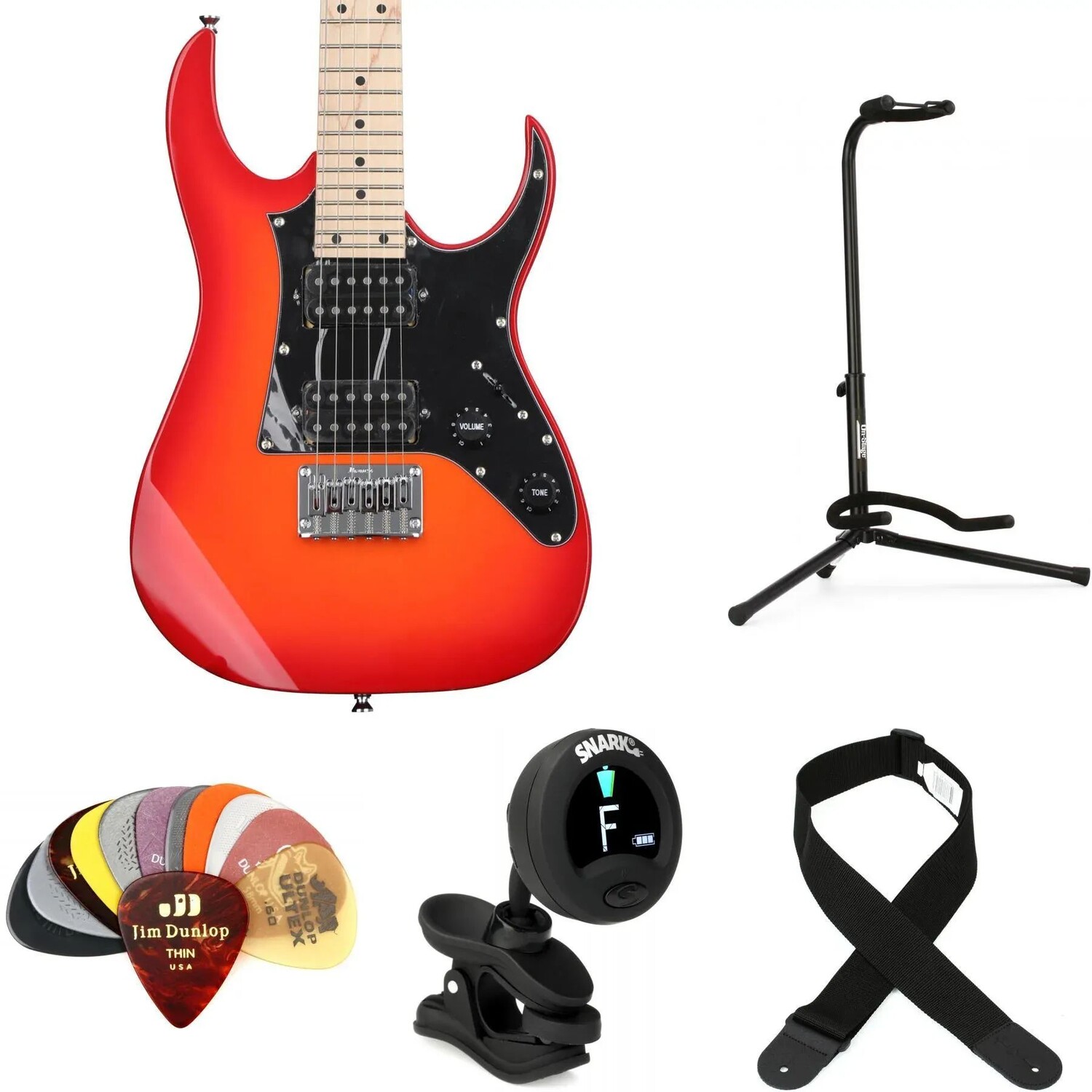 

Ibanez Gio GRGM21M Essentials Bundle — Orange Burst