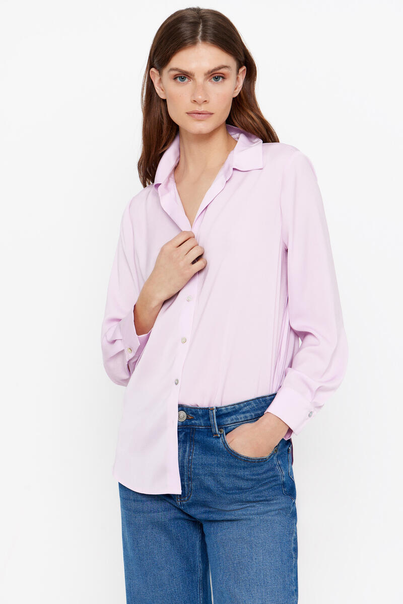 Атласная рубашка Cortefiel, фиолетовый