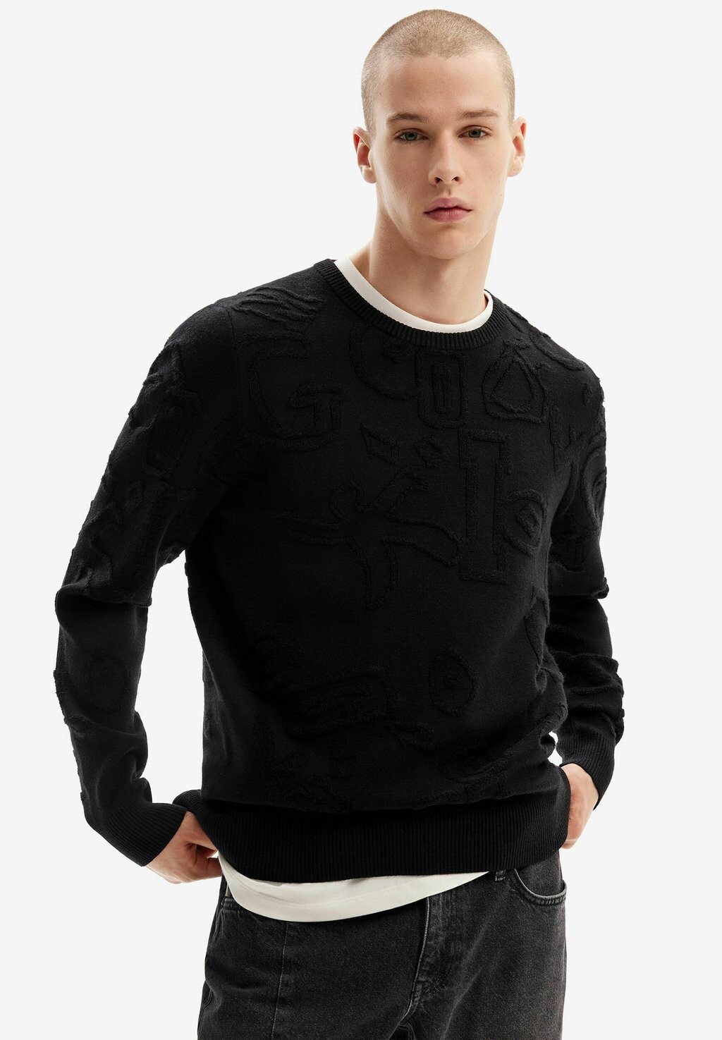 

Джемпер Textured Motif Pullover Desigual, черный