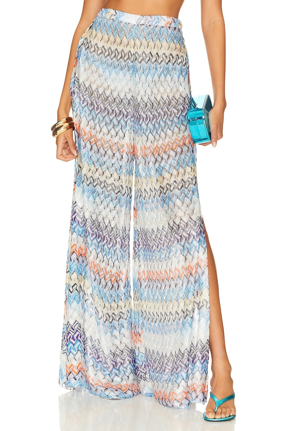 

Брюки Missoni Mare Side Slit Trousers, цвет Multi Blue