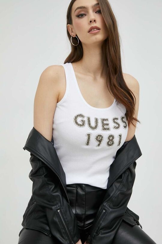 

Хлопковый топ Guess, белый
