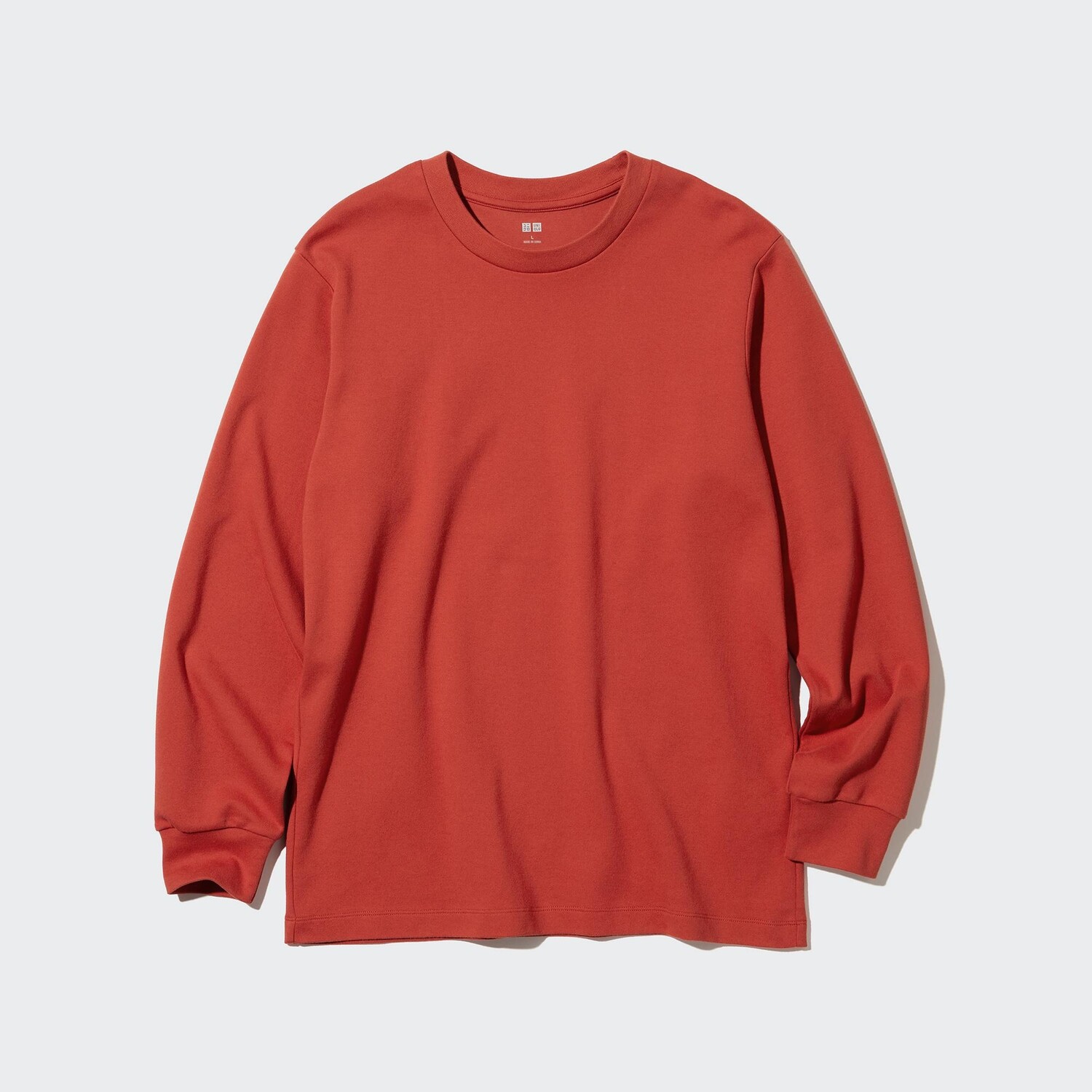 

Футболка Soft Touch с круглым вырезом и длинными рукавами UNIQLO, красный
