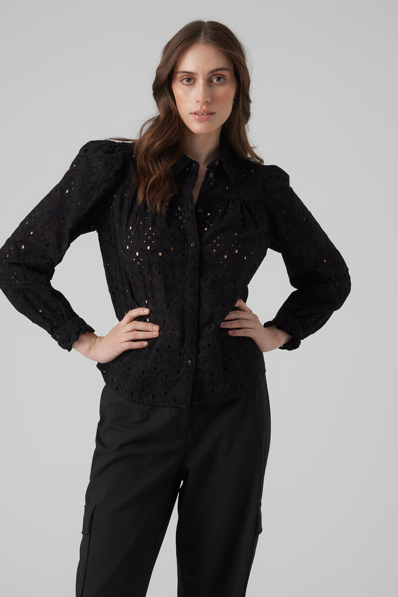 

Рубашка с ажурными деталями Vero Moda, черный